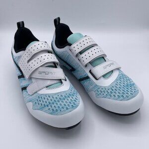 Unisex Sport Cycling Shoes White/Light Blue Non-Slip New without Tag